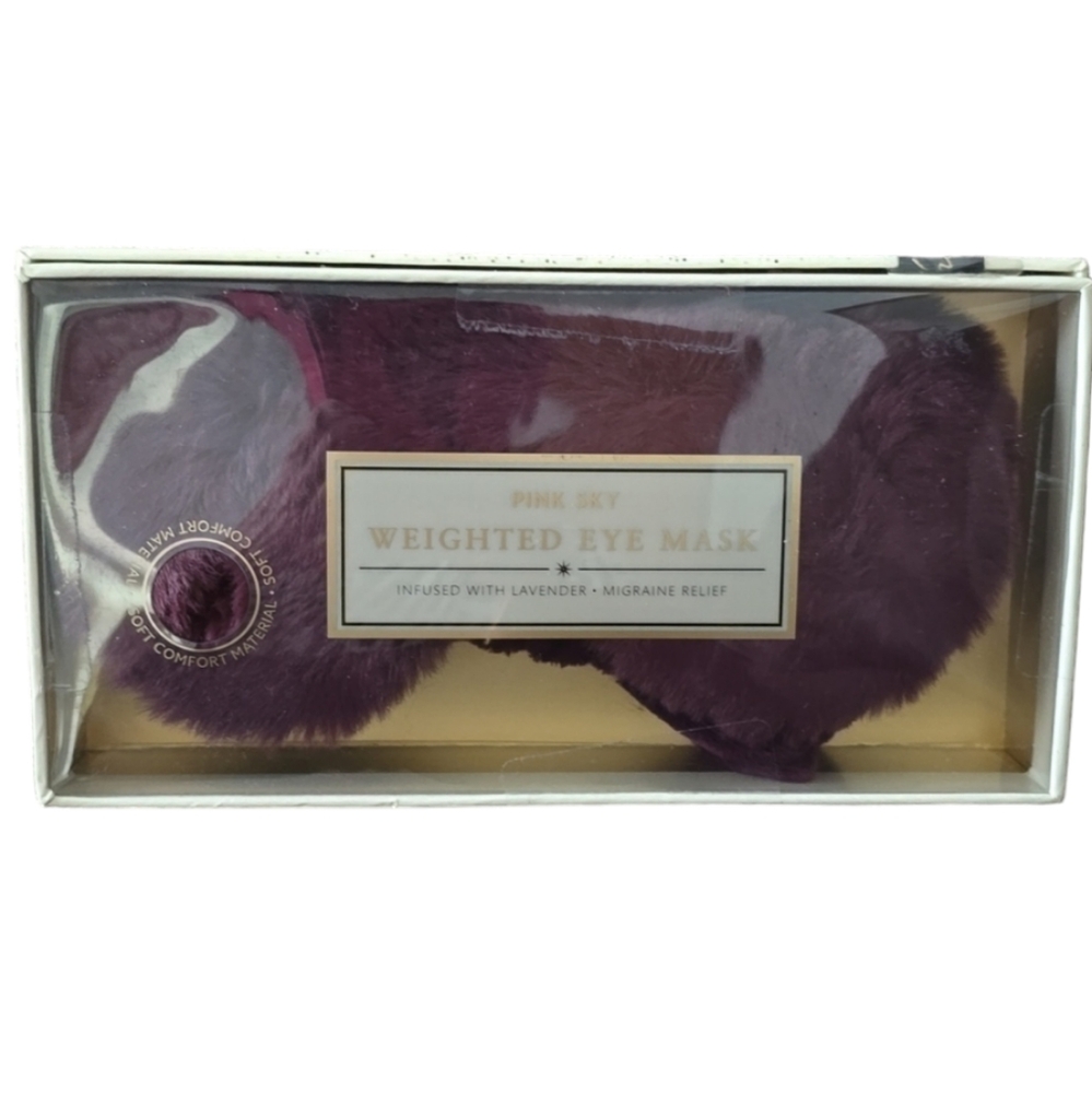 PINK SKY BRAND WEIGHTED EYE MASK FOR MIGRAINE RELIEF INFUSED WITH LAVENDER